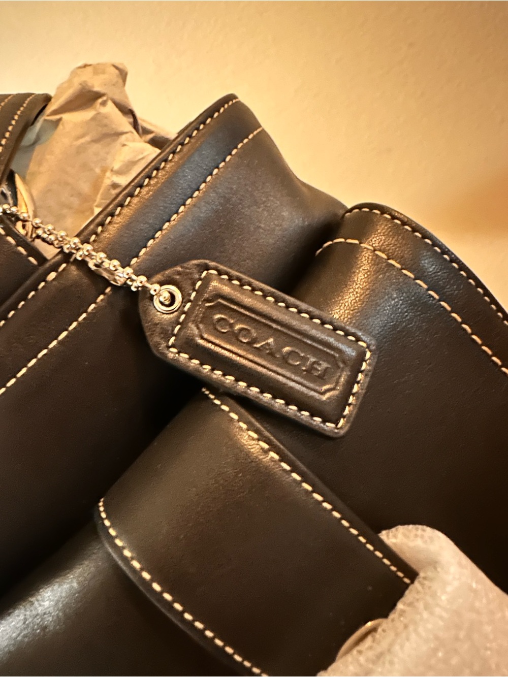 Coach | Soho Leather East/West Tote | Style 6468 (Black) - Picture 9 of 10